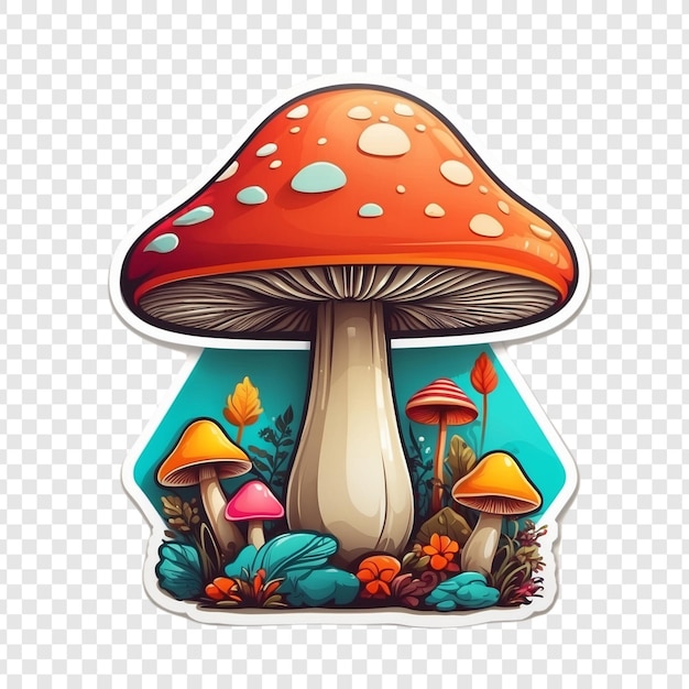 PSD cute mushroom vector art for sticker