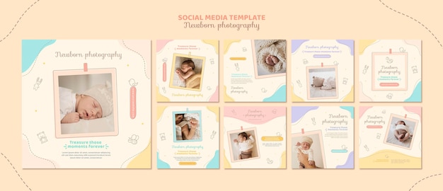 Cute newborn social media post