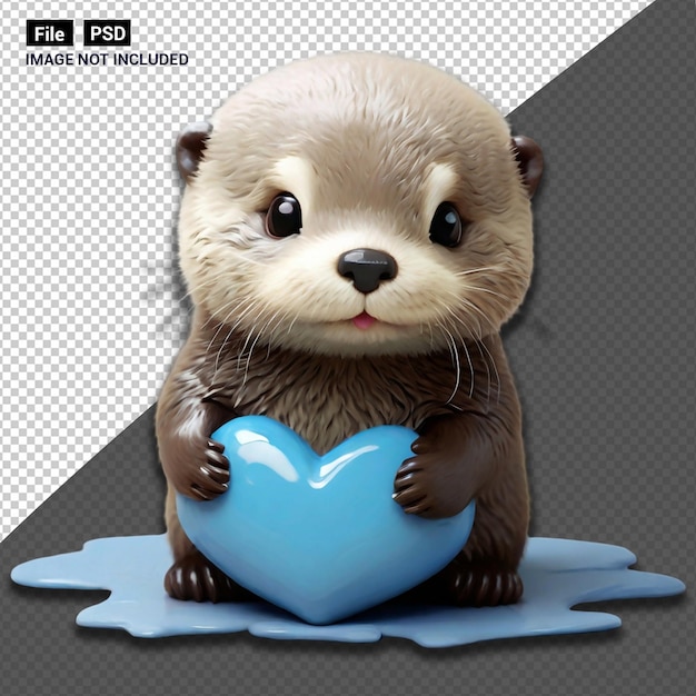 PSD a cute otter holding