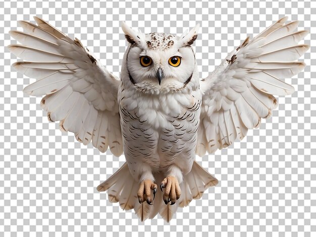 Cute owl flying cartoon illustration isolated on white background