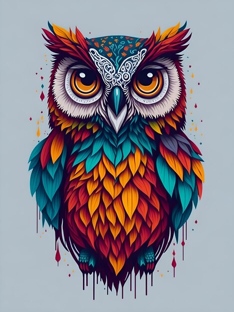 PSD cute owl illustration psd file no background