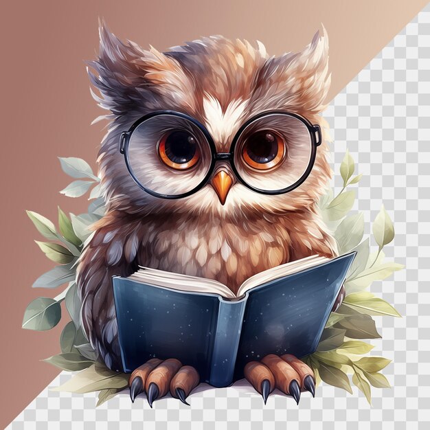 PSD cute owl isolated on transparent background