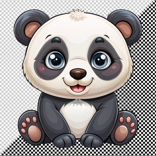 PSD cute panda in egg on transparent background