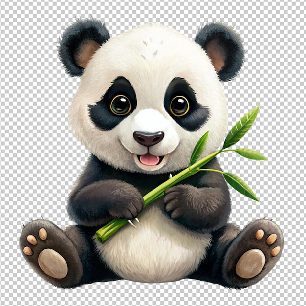 PSD Милая панда на прозрачном фоне