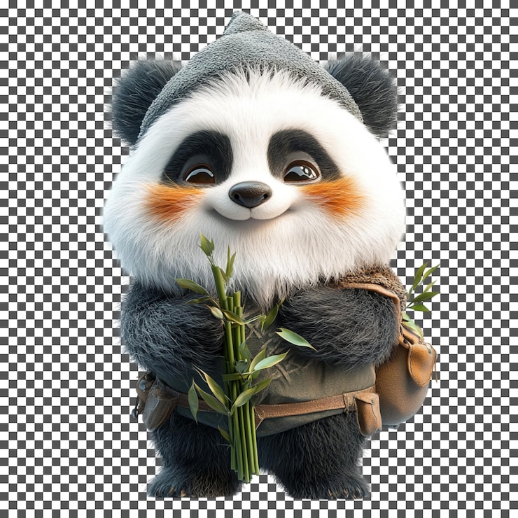 PSD cute panda traveler