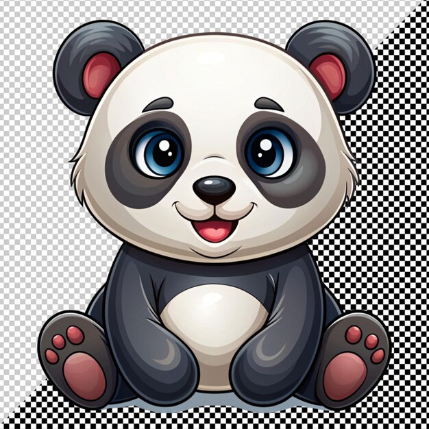 PSD cute panda vector vector on transparent background