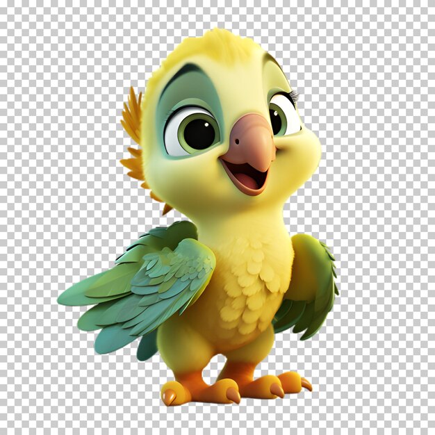 PSD cute parrot isolated on transparent background