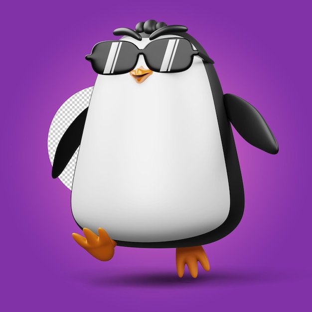 Cute penguin cute animal 3d rendering illustration