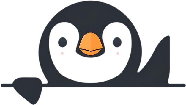 PSD cute penguin icon in a minimalistic style