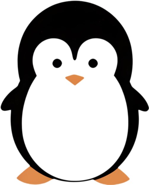 PSD cute penguin icon in a minimalistic style