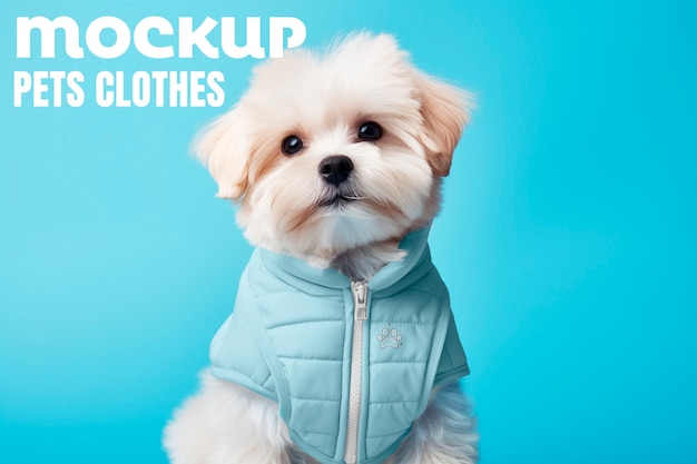 PSD cute pet clothes mockup