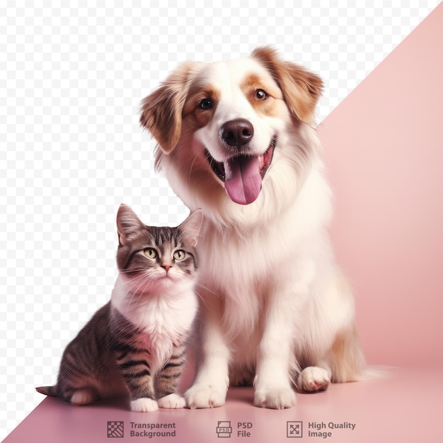 PSD cute pets on transparent background forever friends