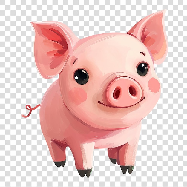 PSD cute pig illustration isolated on transparent background png psd