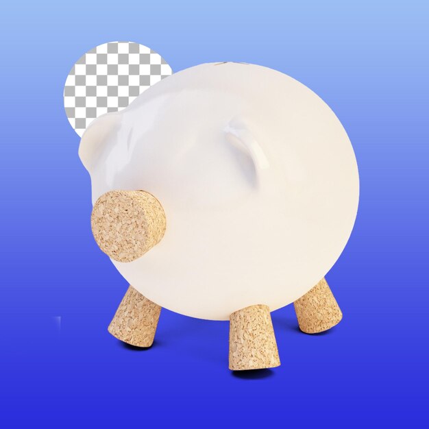 PSD cute piggy bank isolated for financial concept design