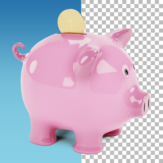 Cute piggy bank isolated for financial concept design