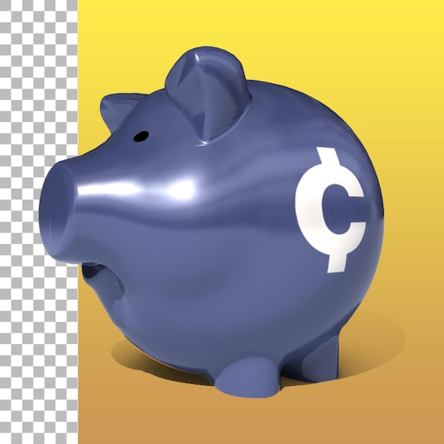 PSD cute piggy bank isolated for financial concept design