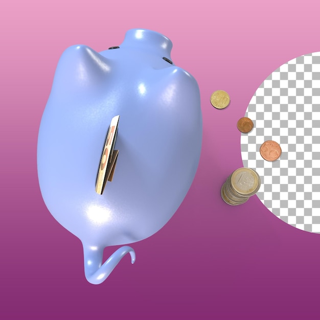 PSD cute piggy bank isolated for financial concept design