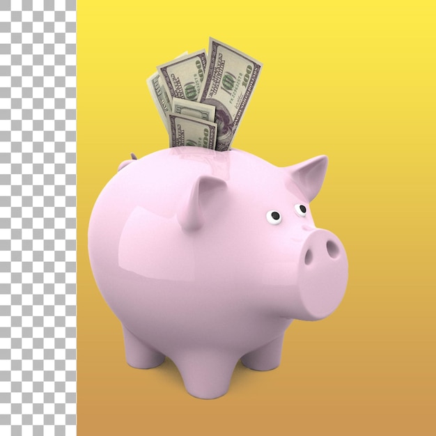 Cute piggy bank isolated for financial concept design