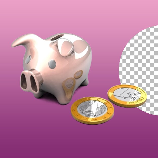 Cute piggy bank isolated for financial concept design