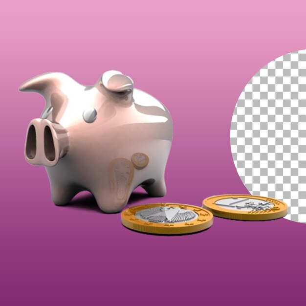 Cute piggy bank isolated for financial concept design