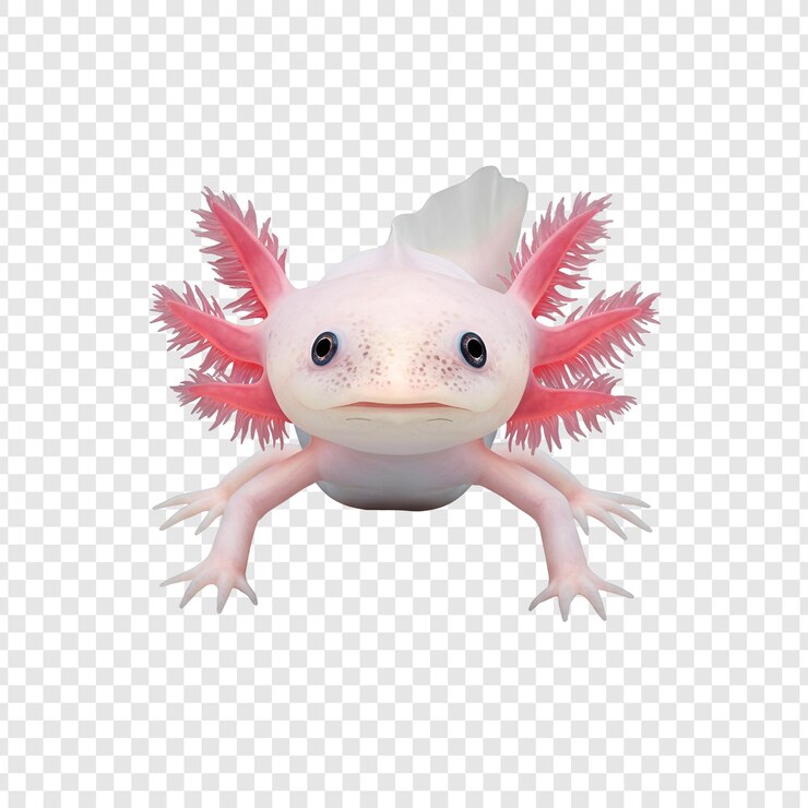 PSD 可愛的粉紅色 axolotl 薩拉曼德