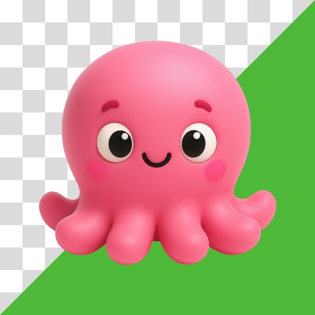 cute pink octopus cartoon