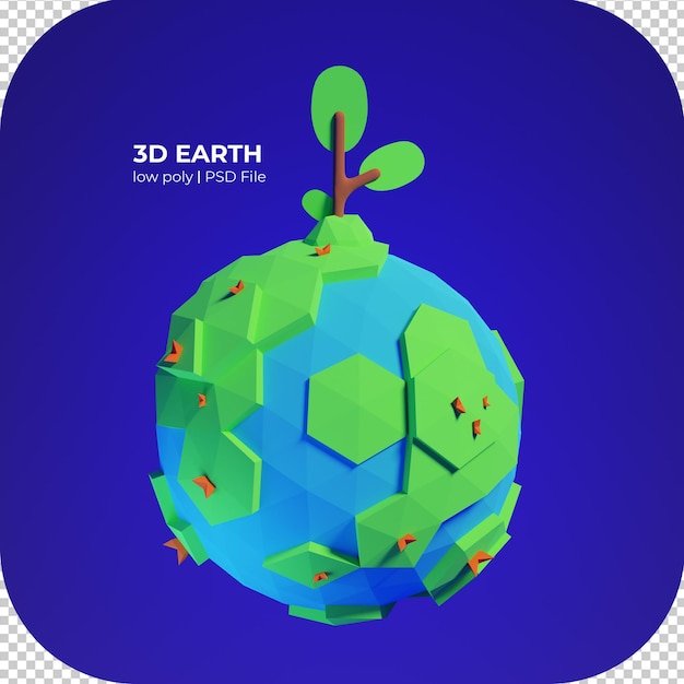 Cute planet earth 3d icons