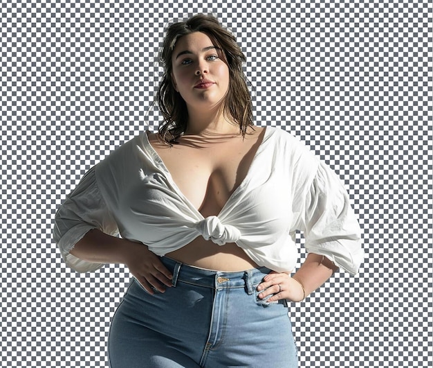 Cute plus size fashion isolated on transparent background