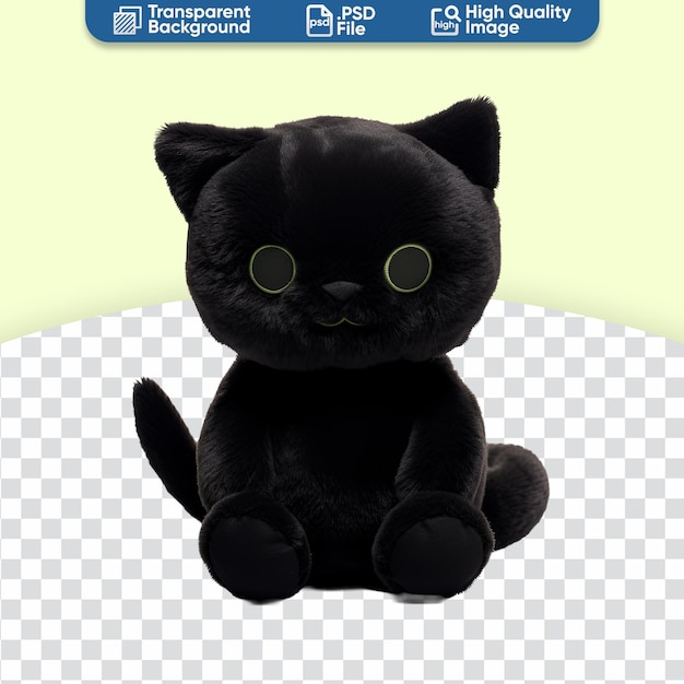 PSD cute plush black cat stuffed animal toys