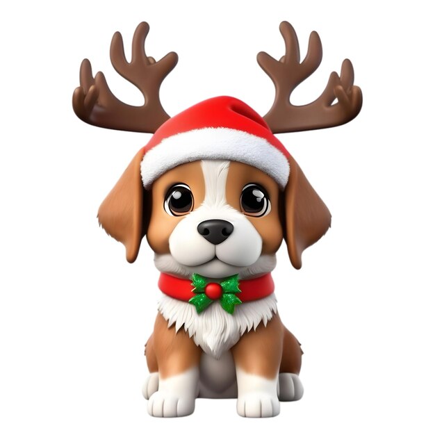 A cute puppy with a christmas theme aigenerated