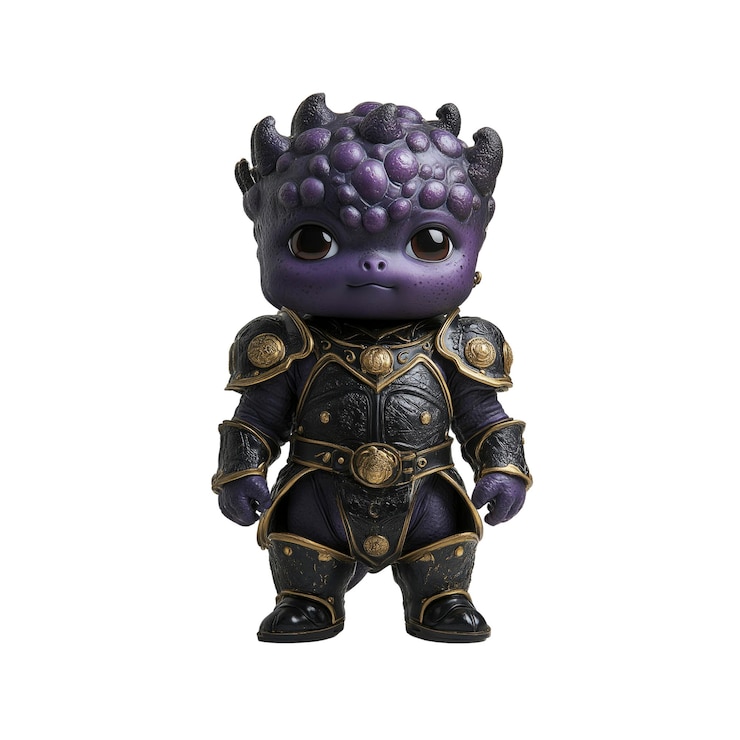 PSD cute purple dragon in armor