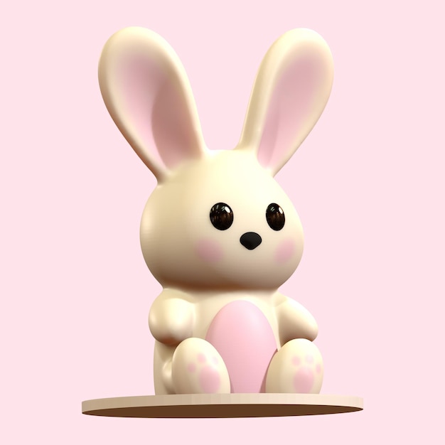 귀여운 토끼 토끼 일러스트레이션 3D