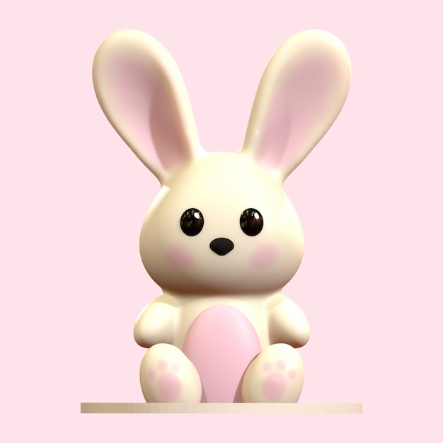귀여운 토끼 토끼 일러스트레이션 3D