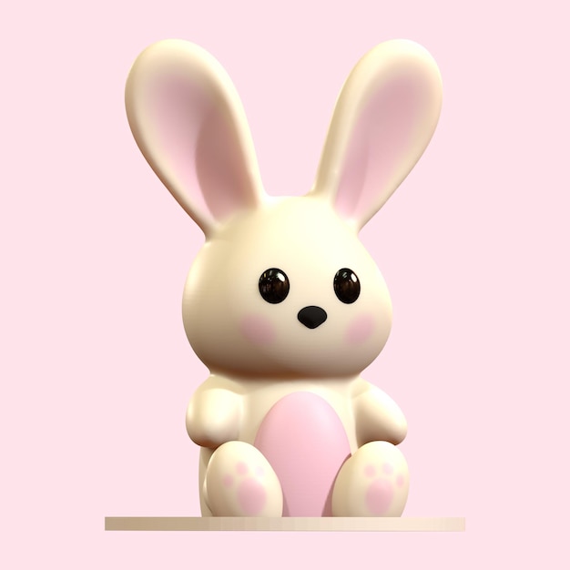 귀여운 토끼 토끼 일러스트레이션 3D
