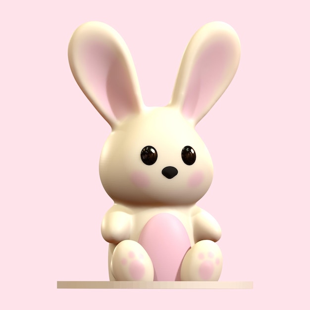 PSD cute rabbit bunny illustration 3d