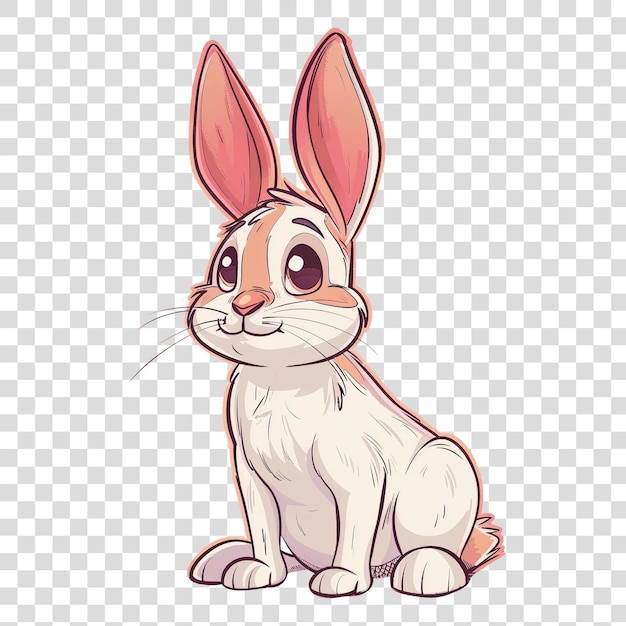 PSD cute rabbit isolated on transparent background png