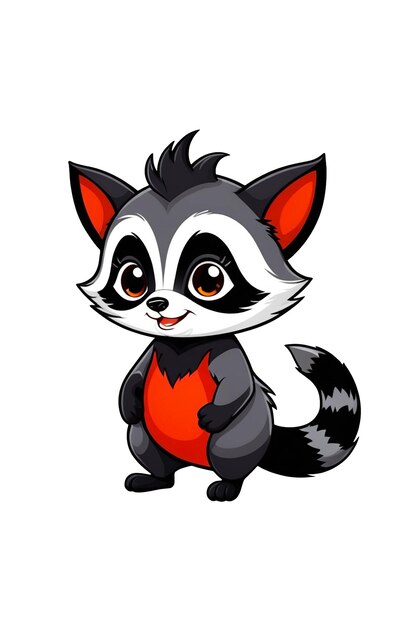 PSD cute raccoon illustration