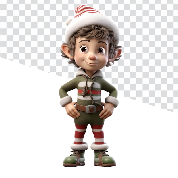 Cute and realistic 3D Elf character wishes you a Merry Christmas