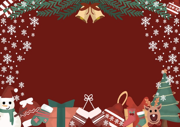 PSD cute red christmas border