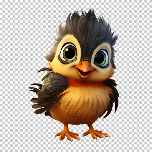 PSD cute robin bird isolated on transparent background