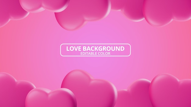 PSD cute and romantic love 3d background