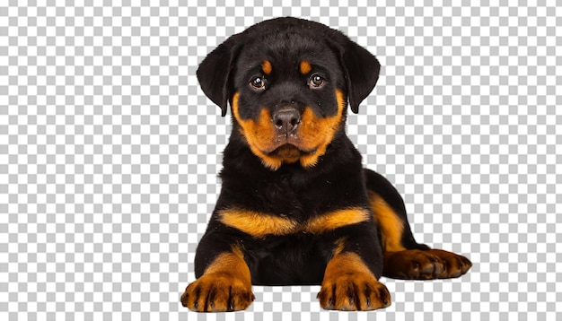 PSD cuccino di rottweiler carino isolato su uno sfondo trasparente