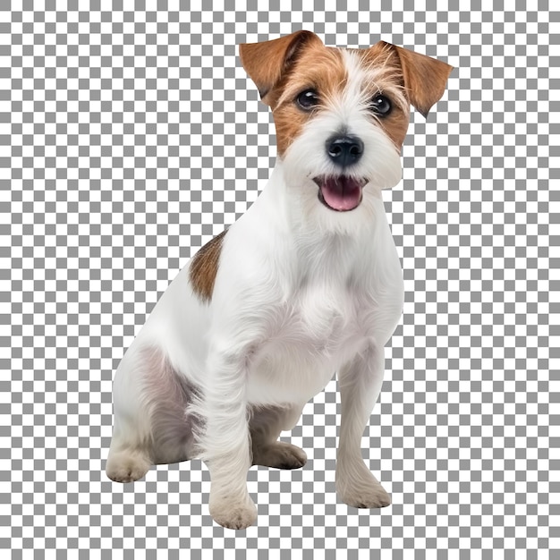PSD simpatico cane di razza russell terrier isolato su sfondo trasparente