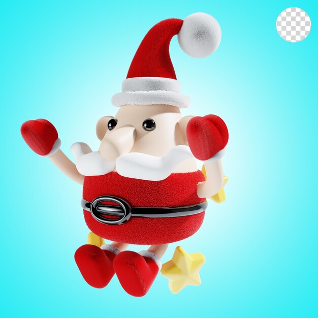 cute santa claus christmas 3d illustration