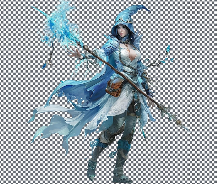 PSD cute selene frost flame isolated on transparent background