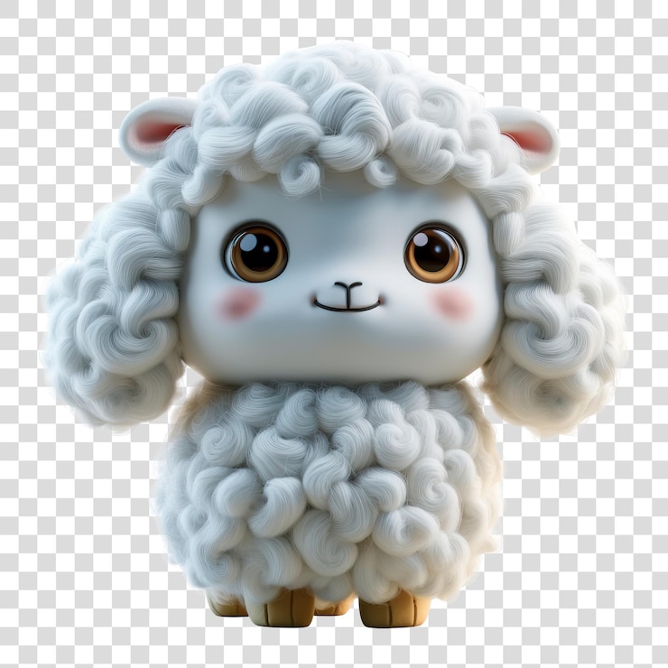 PSD cute sheep isolated on transparent background png