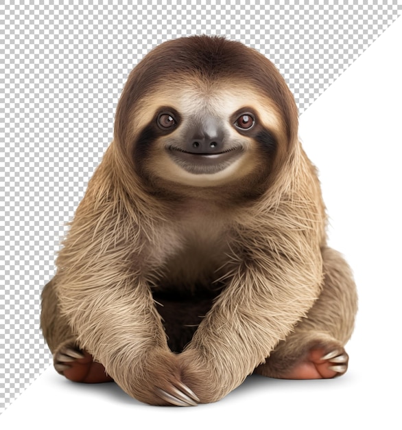 PSD cute sloth in sitting pose