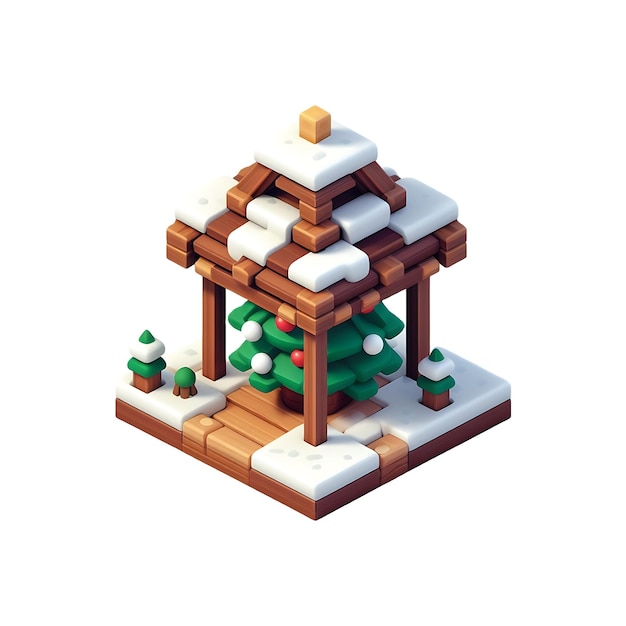 PSD cute small forest zen wood temple