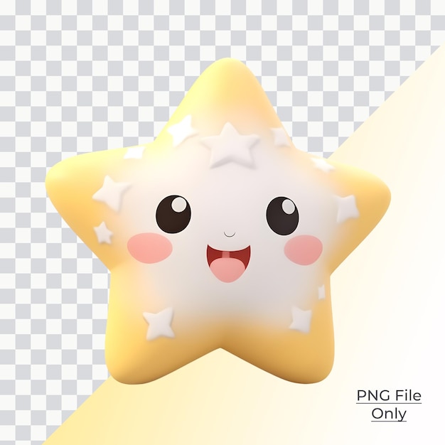 PSD cute smile star soft smooth lighting only png premium psd