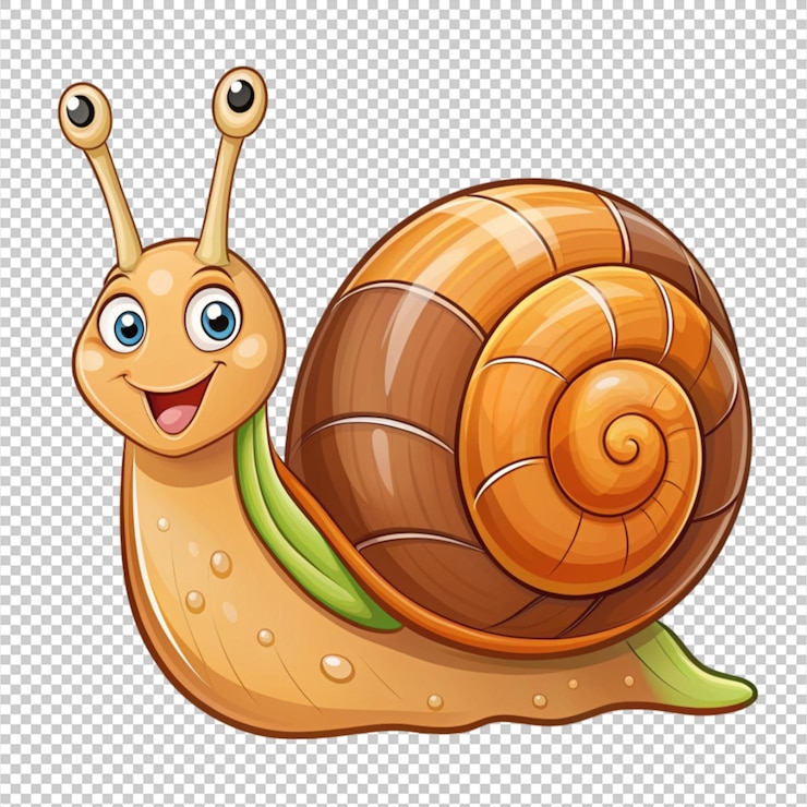 PSD cute snail on transparent background